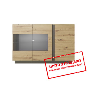 Комод з вітриною Perfect Home Арко / Arco 3-дверний 3D2W/138 Дуб артизан/графіт