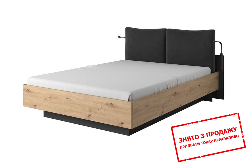 Ліжко (каркас) Perfect Home Нест / Nest 160 з м'яким ізголів'ям двоспальне Дуб артизан/антрацит