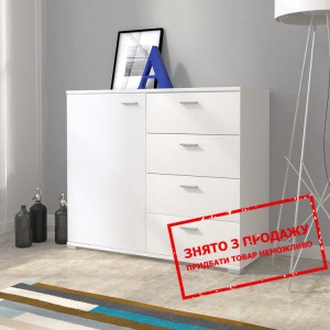 Комод ЕУ / EU Perfect Home 100 1-дверний з 4 шухлядами Білий