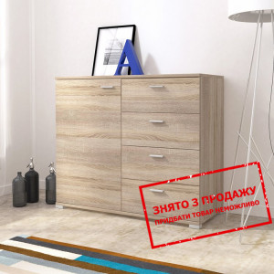 Комод ЕУ / EU Perfect Home 100 1-дверний з 4 шухлядами Дуб сонома