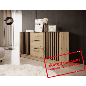 Комод Perfect Home Неллі / Nelly 3D 2-дверний з 3 шухлядами Дуб артизан/чорний