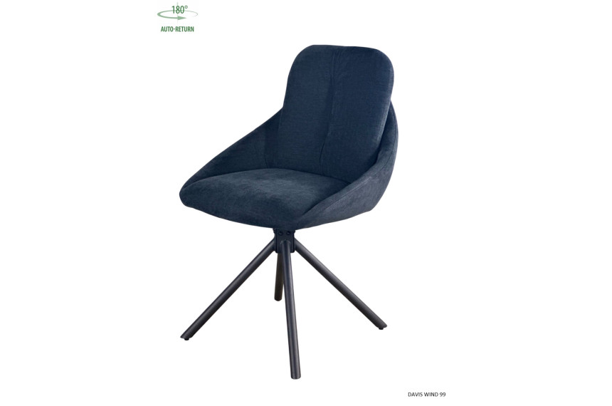 Стілець/крісло для туалетного столика поворотне на 180 з автоповерненням ISLA Perfect Home Україна Чорний Davis Wind 99