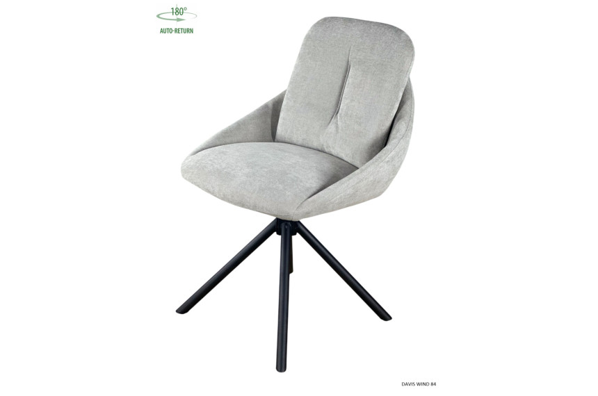 Стілець/крісло для туалетного столика поворотне на 180 з автоповерненням ISLA Perfect Home Україна Сірий Davis Wind 84