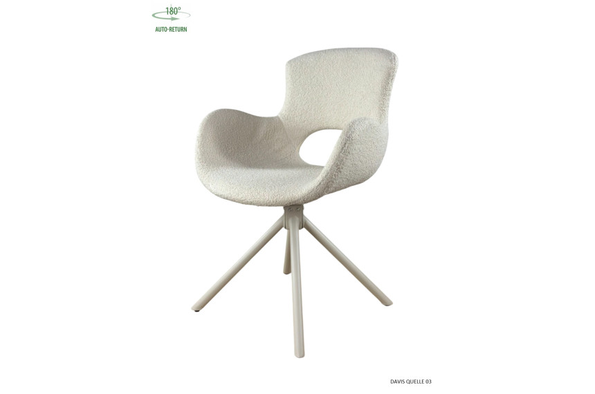 Стілець/крісло для туалетного столика поворотне на 180 з автоповерненням MIYA Perfect Home Україна Беж Davis Quelle 03