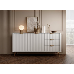 Комод Perfect Home Ланте / Lante 2-дверний з 3 шухлядами і золотими ніжками 2D3S/163 Білий