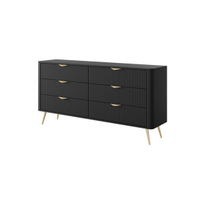 Комод Perfect Home Ланте / Lante з 6 шухлядами і золотими ніжками 6S/163 Чорний