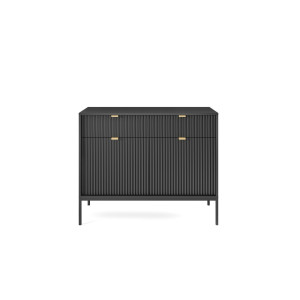 Комод Perfect Home Нова / Nova 2-дверний з 2 шухлядами і чорними ніжками KSZ104 Чорний