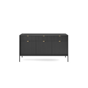 Комод Perfect Home Нова / Nova 3-дверний з 3 шухлядами і чорними ніжками KSZ154 Чорний