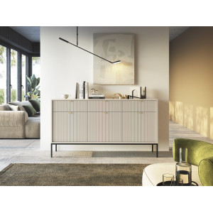 Комод Perfect Home Нова / Nova 3-дверний з 3 шухлядами і чорними ніжками KSZ154 Кашемір