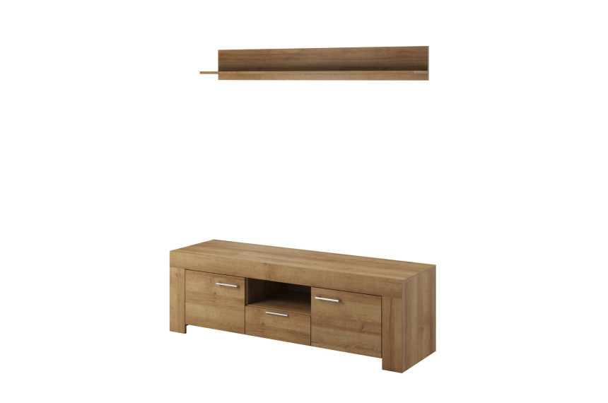 Тумба під ТВ з полицею Perfect Home Скай / Sky SRTV155 + P155 2-дверна з 1 шухлядою Дуб рів'єра